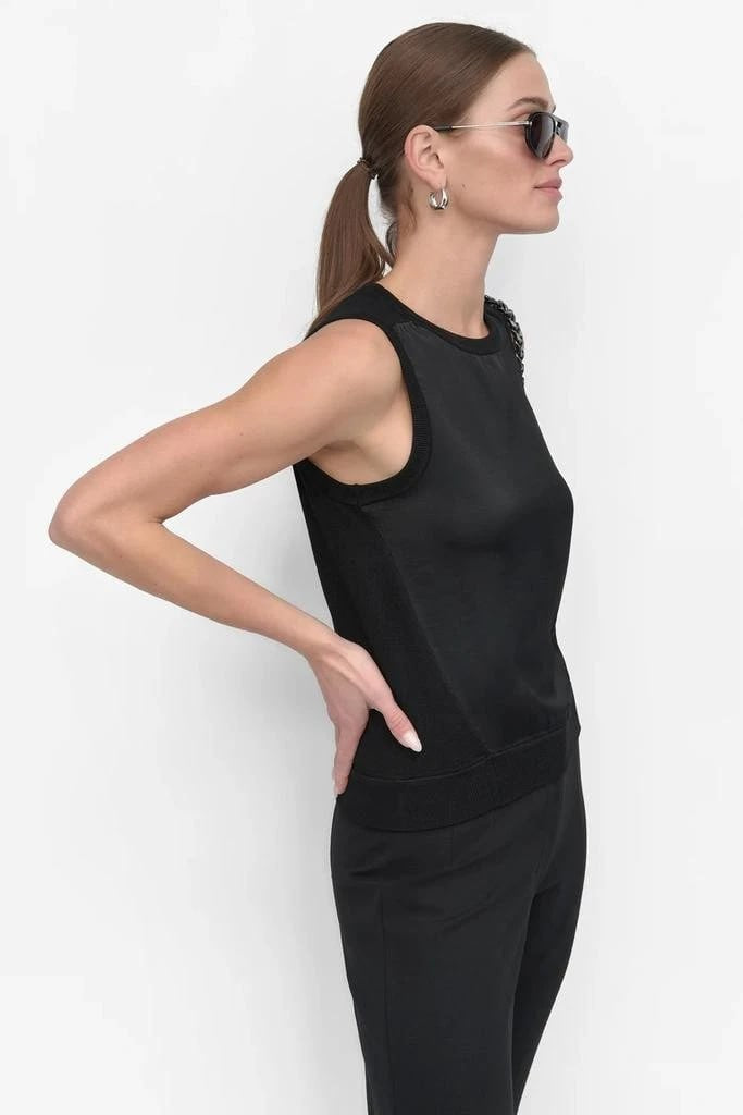 DKNY Sleeveless Mixed Media Sweater – Size L – NWT – $69