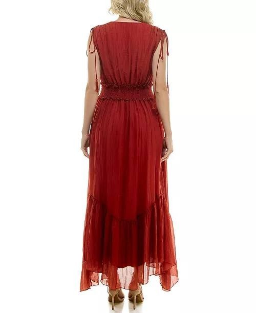 Taylor V‑Neck Handkerchief‑Hem Dress – Size L – NWT