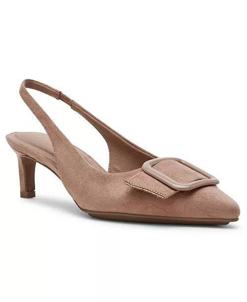 Anne Klein Women’s Ilanna Slingback Pumps Taupe 7.5M Man‑Made MSRP $89 NWB