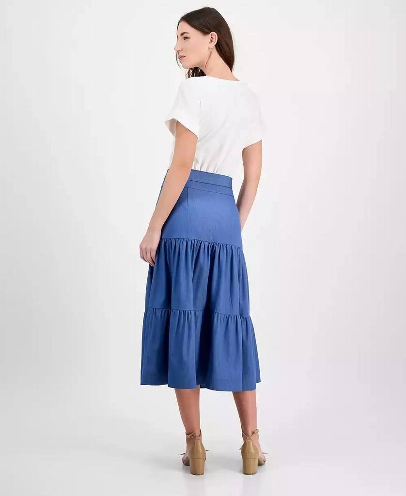 Tahari Mixed Media Tiered Fit & Flare Dress – Size L/G – NWT – $138