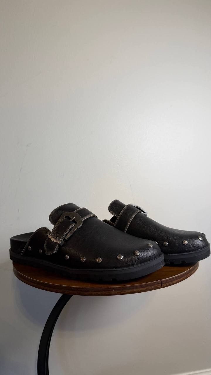 Blowfish Malibu Skylar Clogs 11M Black Slip‑On Buckle Studded NIB $74.99