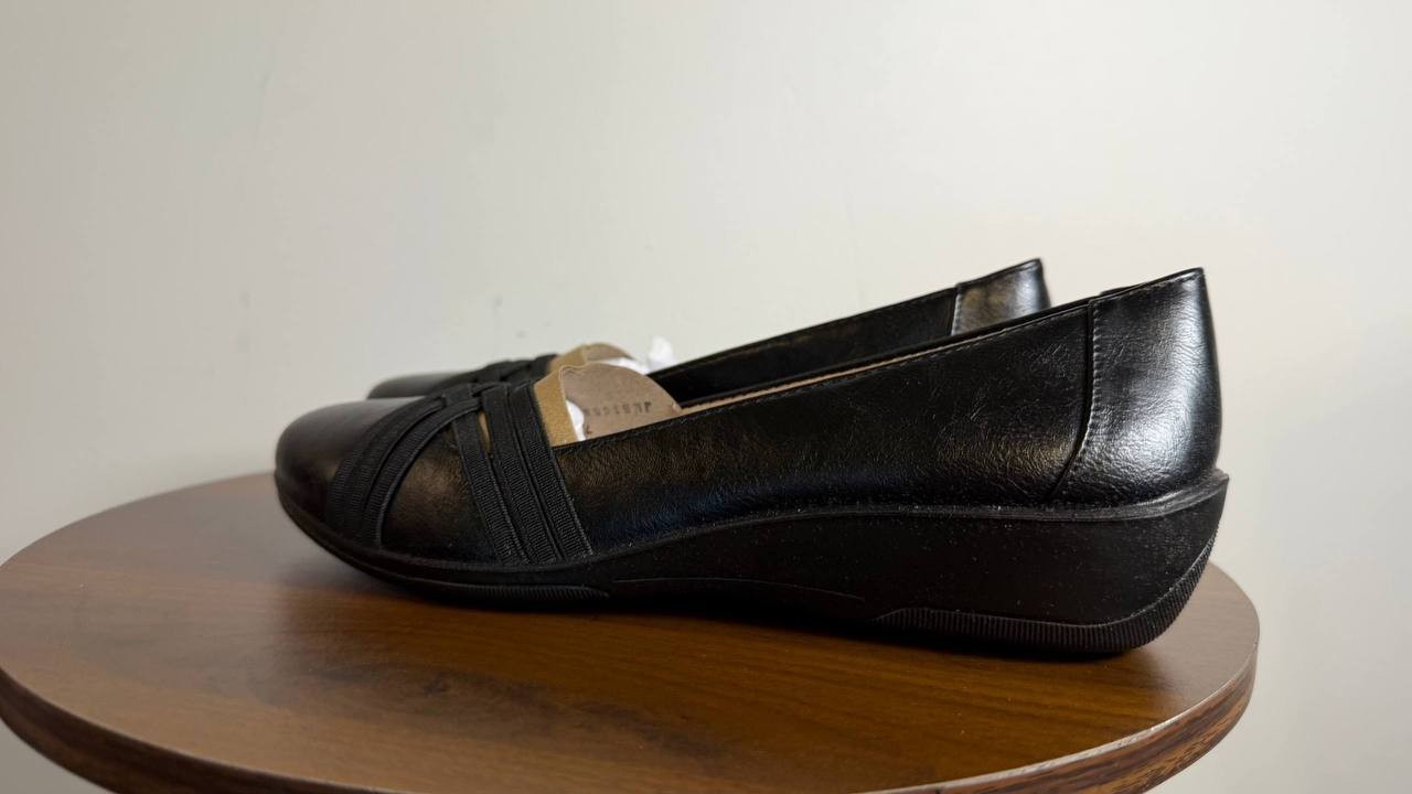 LifeStride Incredible 2 Flats 7.5M Black Slip‑On Wedge Comfort NIB msrp$79