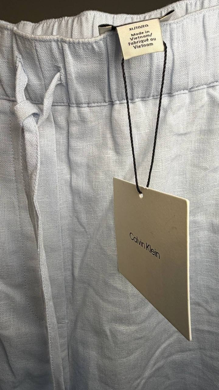 Calvin Klein Relaxed Linen Cotton Pants Plein Air XL NWT $149