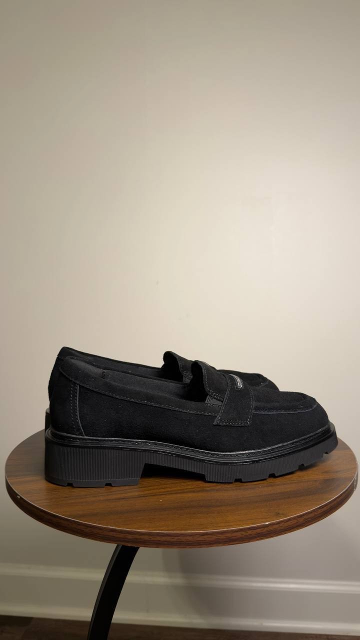 Clarks  Loafers  Black  Suede  9W  New  $110