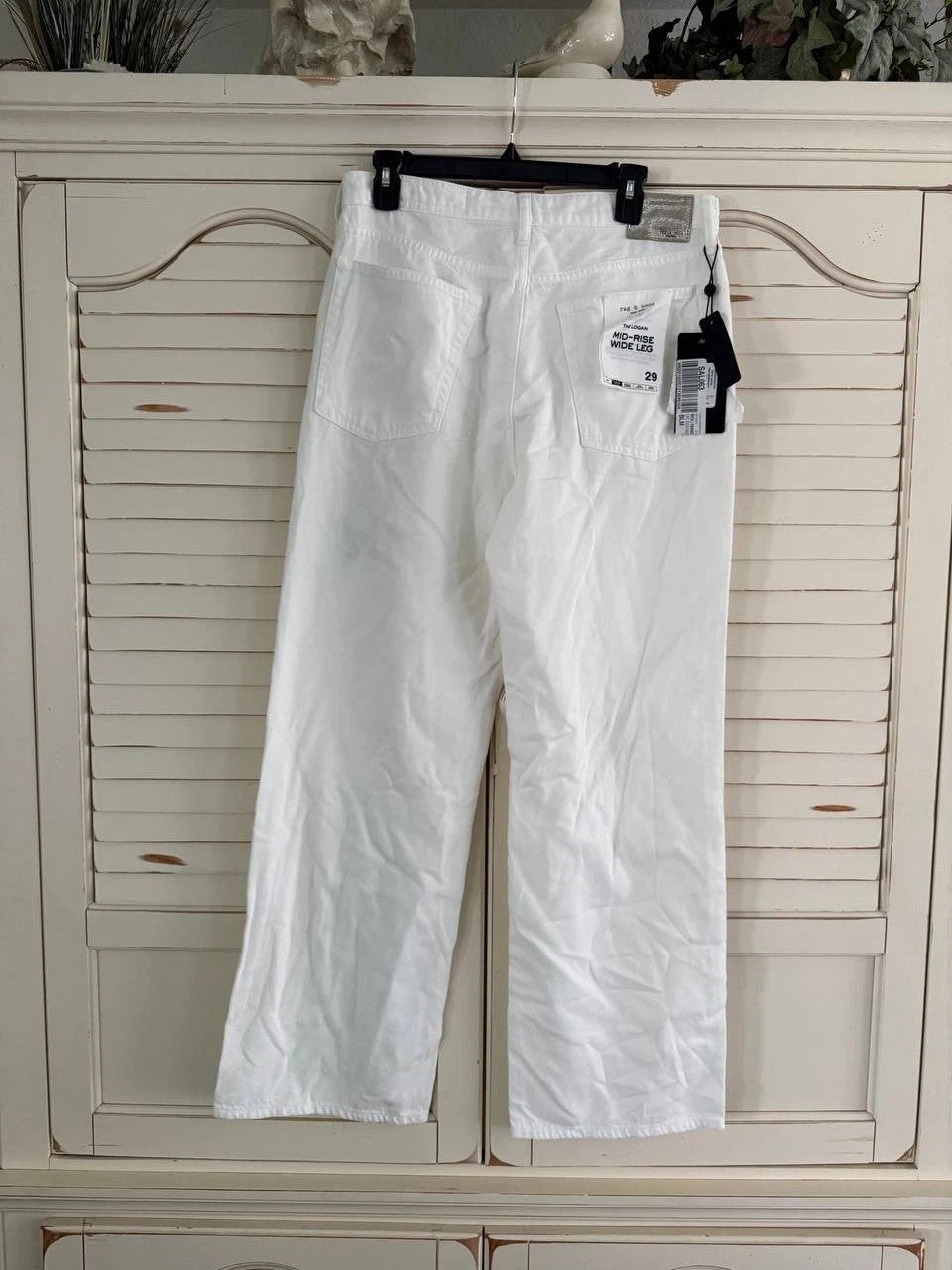 rag & bone Featherweight Logan Wide-Leg Jeans – Optic White, Size 29