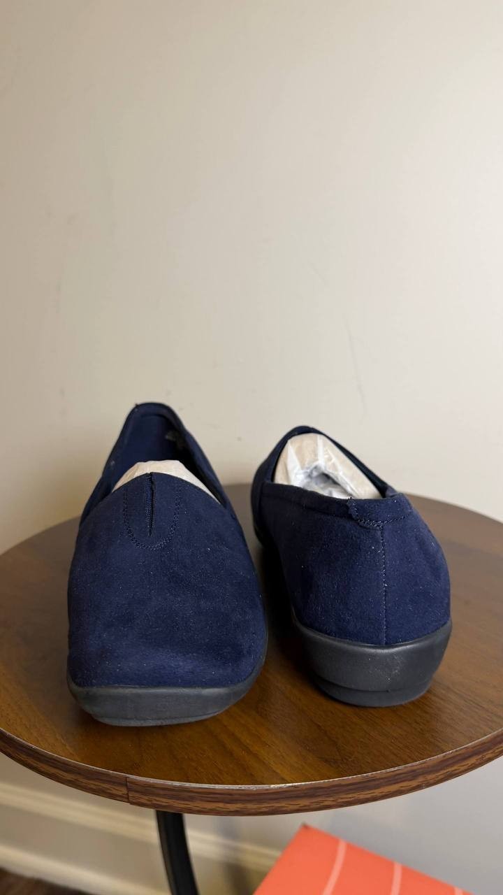 Easy Spirit Slip Ons Dark Blue Textile Size 8.5W New in Box MSRP $69