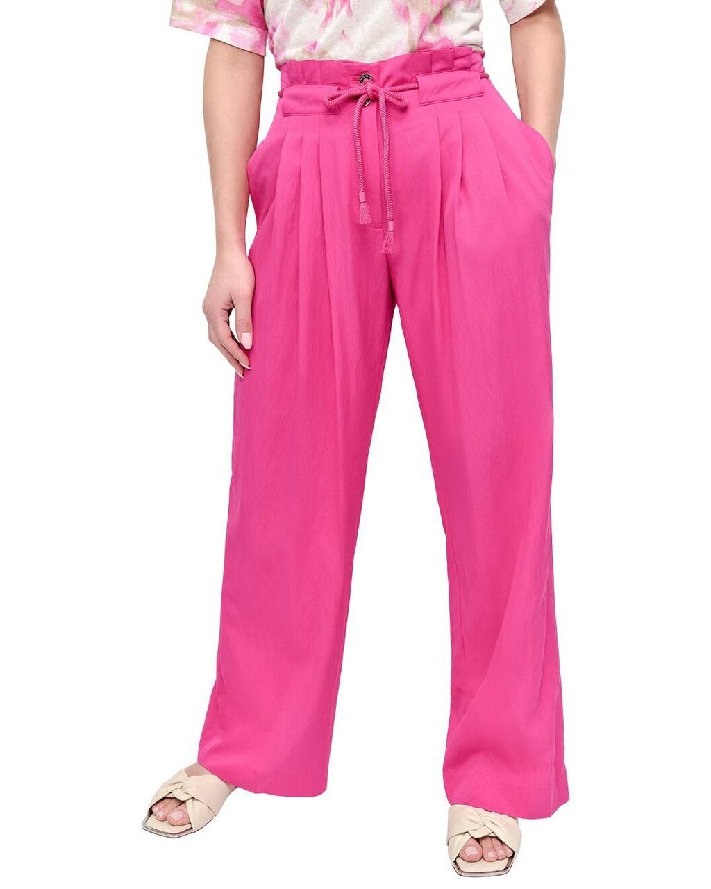 DKNY Rope Tie Front Wide Leg Pant Vivid Pink 12 NWT $99