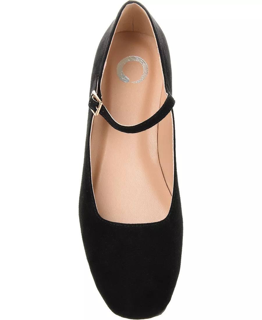 Journee Collection Carrie Flats 7.5M Black PU Mary Jane NIB msrp$71.99