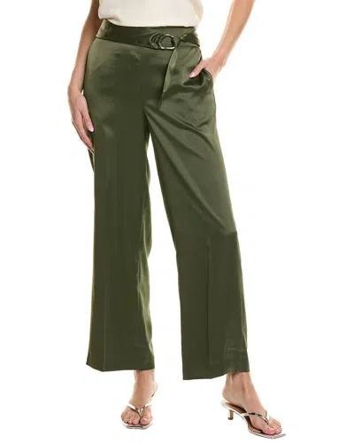 Anne Klein High‑Rise Belted Wide‑Leg Satin Pants – Olive– Size S–NWT–MSRP$99