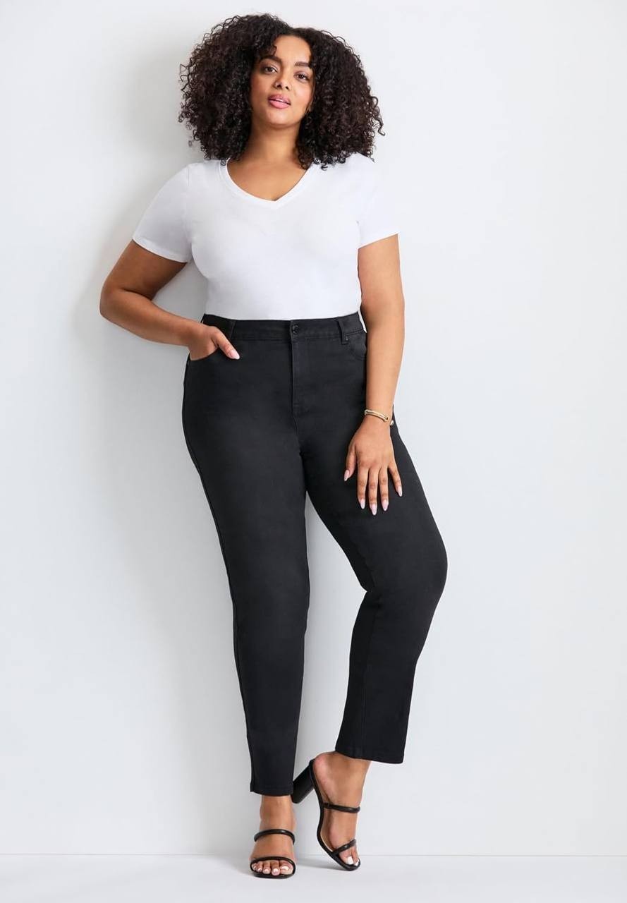 Avenue Butter Denim Jeans – Size 16 Tall – NWT – Black Straight Leg Stretch Plus