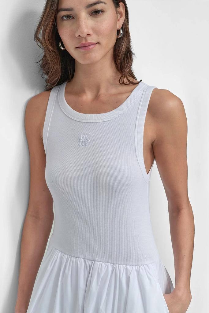 DKNY JEANS Mixed‑Media Midi Tank Dress – Size L – NWT – $129