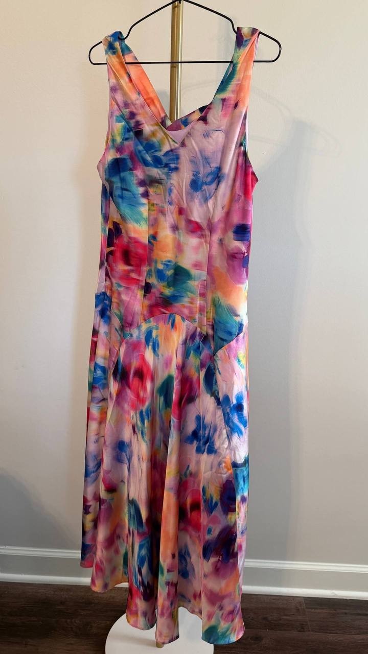 Signature by Robbie Bee Women’s Floral Cowlneck Fit & Flare Midi Dress 12 $79 NW