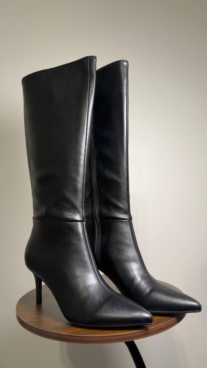 Guess  Wayla  Knee‑High  Boots  Black  Smooth  Nappa  10M  New  With  Box  $260