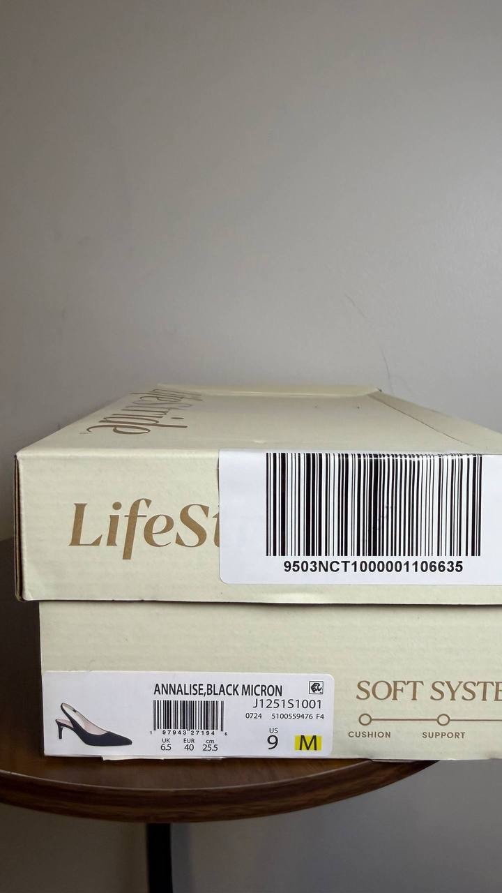 LifeStride Black Microfiber Slingback Pumps 9M New in Box MSRP $79.99