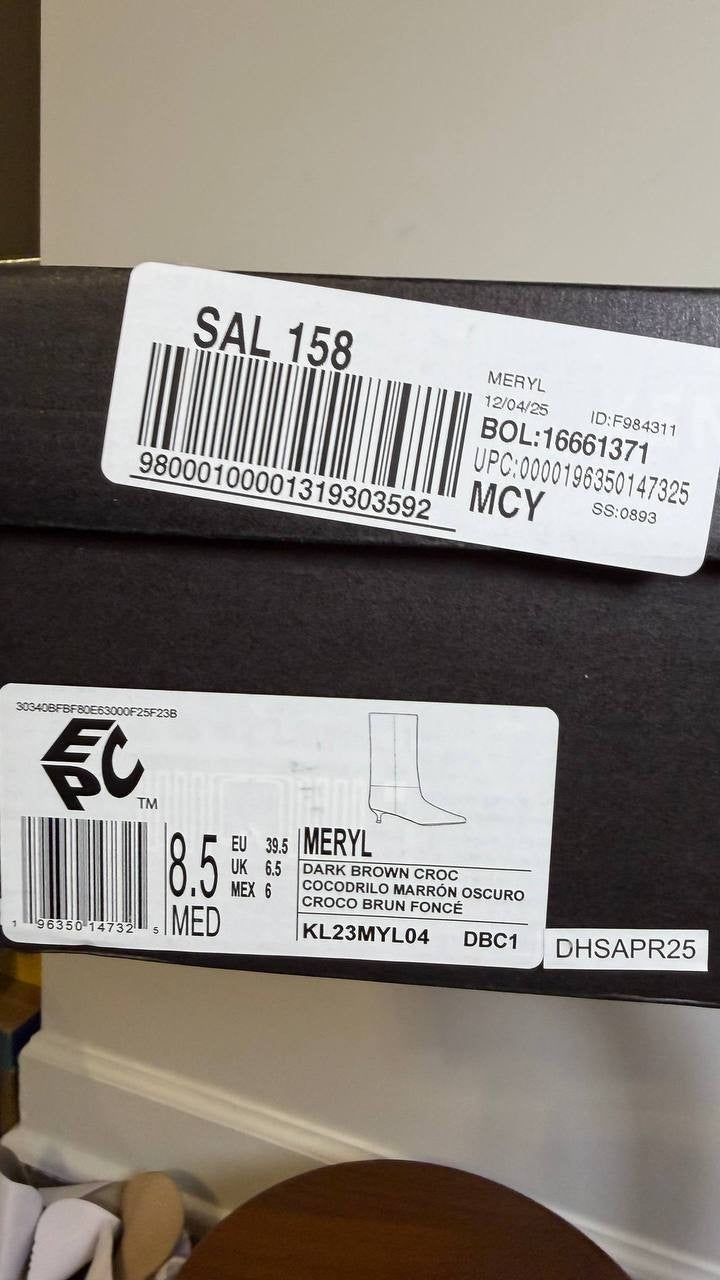 Kenneth Cole Meryl Boots 8.5M Brown Snip Toe Kitten Heel Pull‑On NIB msrp$199