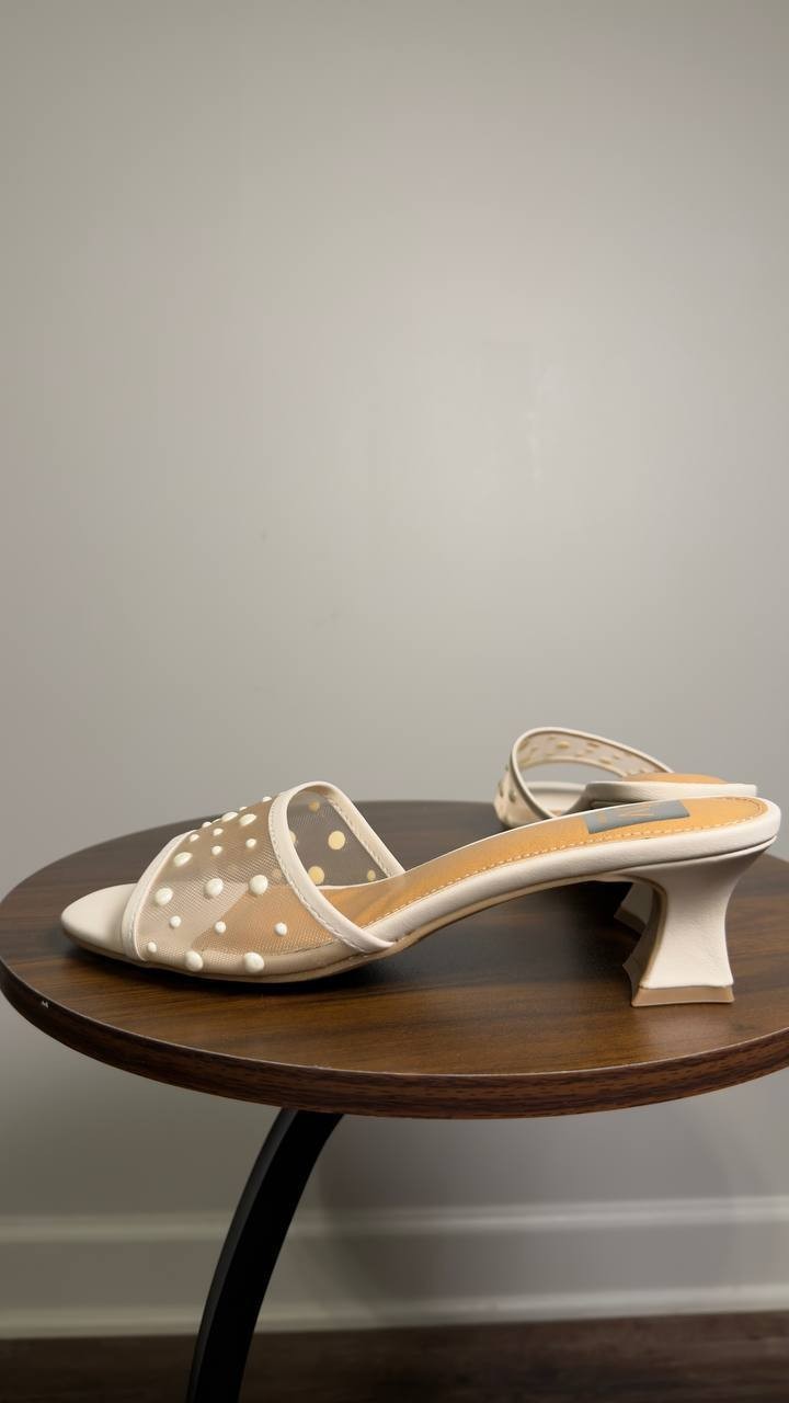 DV  Dolce  Vita  Slide  Dress  Sandals  Ivory  Pearl  7.5  New  $65
