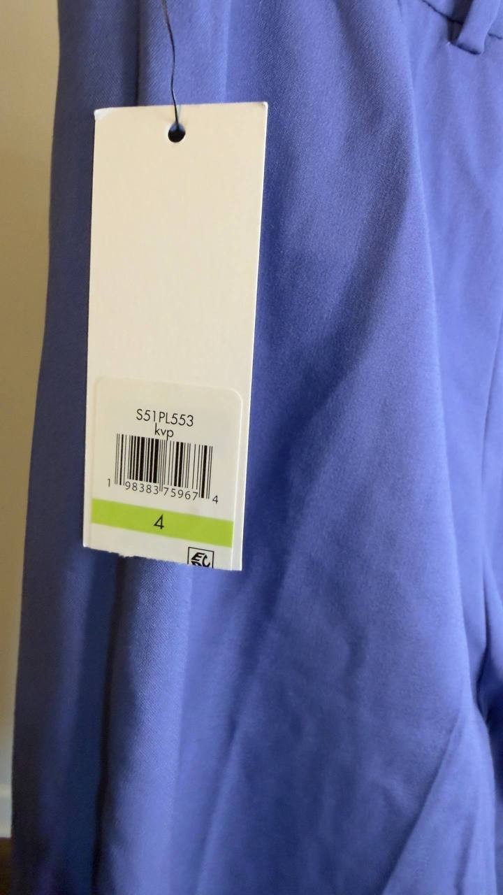 Calvin Klein High‑Rise Straight‑Leg Pants Blue 4 NWT $99