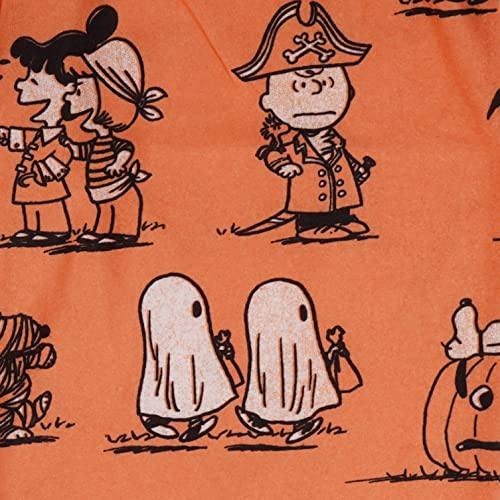 Peanuts Halloween Pajama Pants Snoopy Charlie Brown Pumpkin Ghost Print Orange S