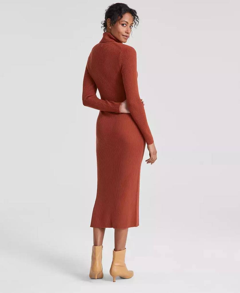 Charter Club Luxury Petite Cashmere Turtleneck Midi Dress Brown PXL NWT $229