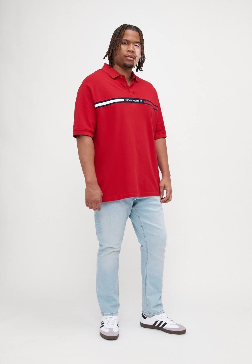 Tommy Hilfiger Chest Insert Polo Shirt Medium Red 4XL NWT $89.50