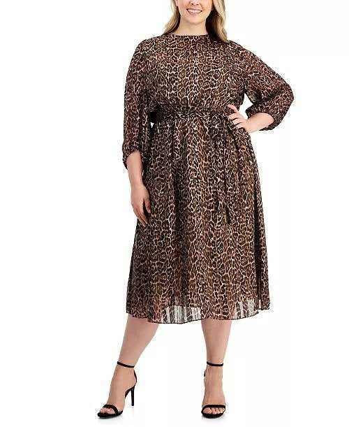 Anne Klein Sheath Dress – Size M – NWT – Animal Print Long Sleeve Stretch Career