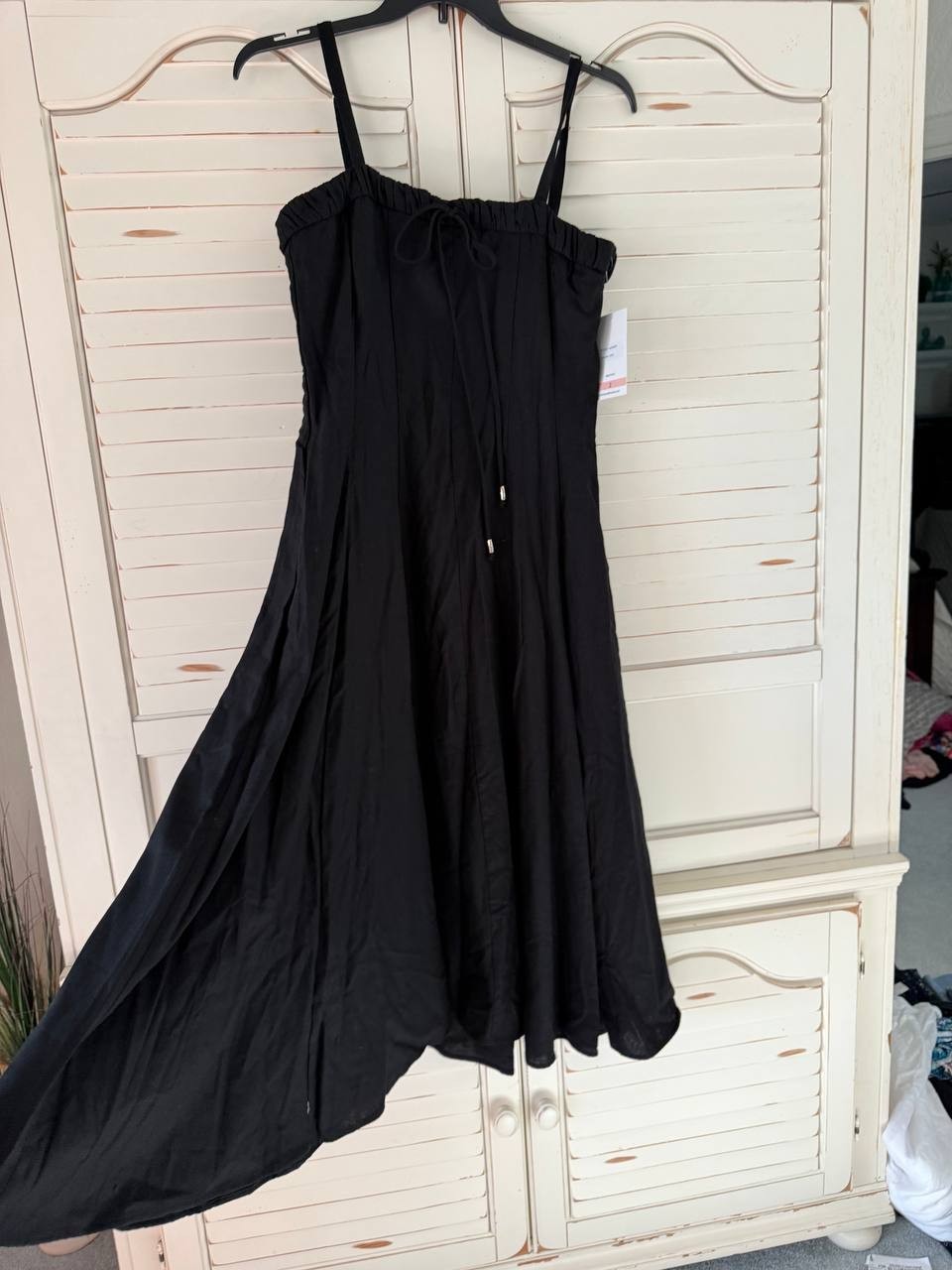 Taylor Dress 12 Black Sleeveless Fit & Flare Tie-Front NWT MSRP $138 Elegant