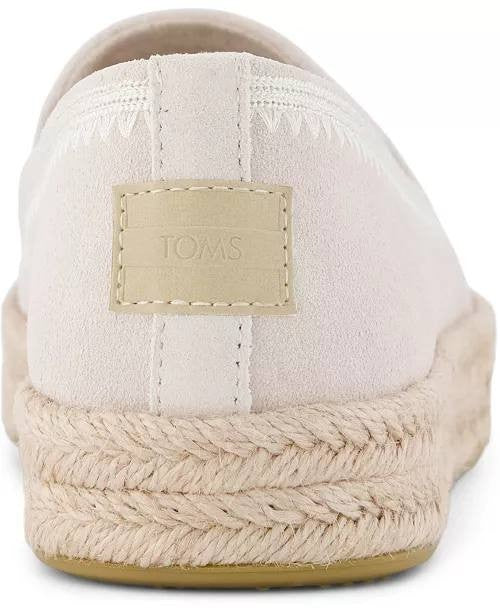 TOMS  Carolina  Espadrille  Sneakers  Soft  Grey  Suede  8  New  With  Box  $95