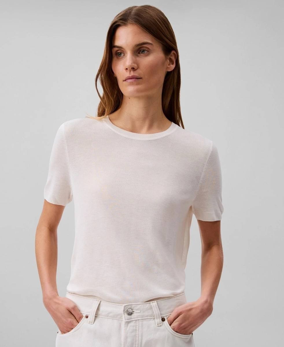 Calvin Klein Fine Gauge Viscose Sweater Cream L NWT $89