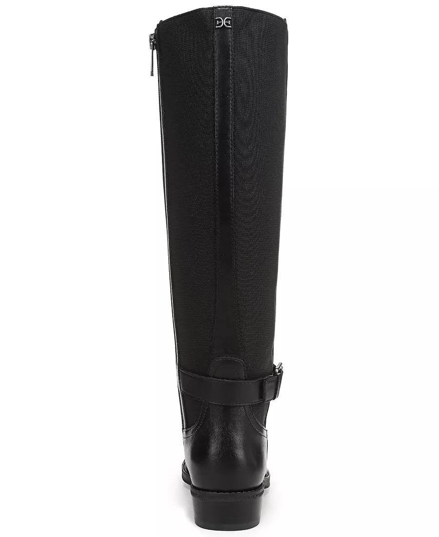 Sam Edelman Perin Boots 9M Black Leather Tall Round Toe Zip New In Box msrp$225