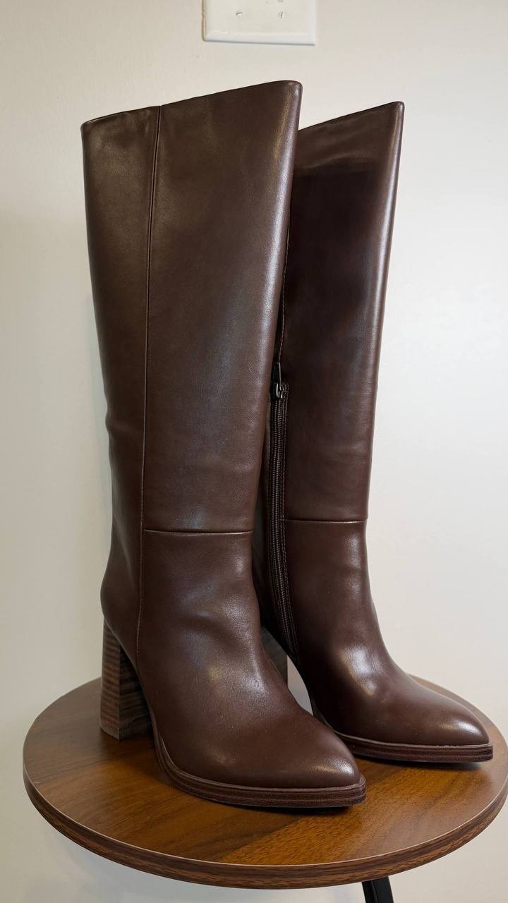 DV Dolce Vita Bardonny Boots 5.5 Brown Smooth Knee‑High NIB msrp$109
