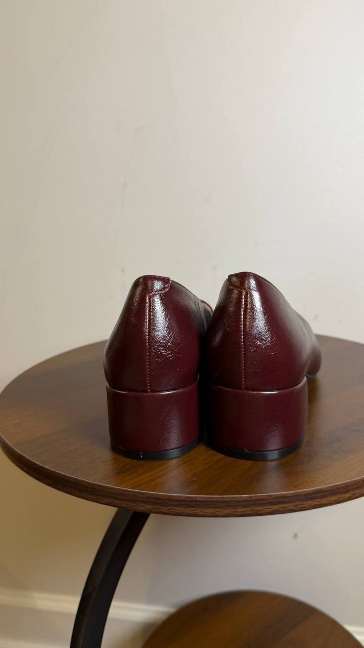 Journee SAAR II Low Pump Heels Oxblood 7.5WD Vegan Leather MSRP $79.99 NWB