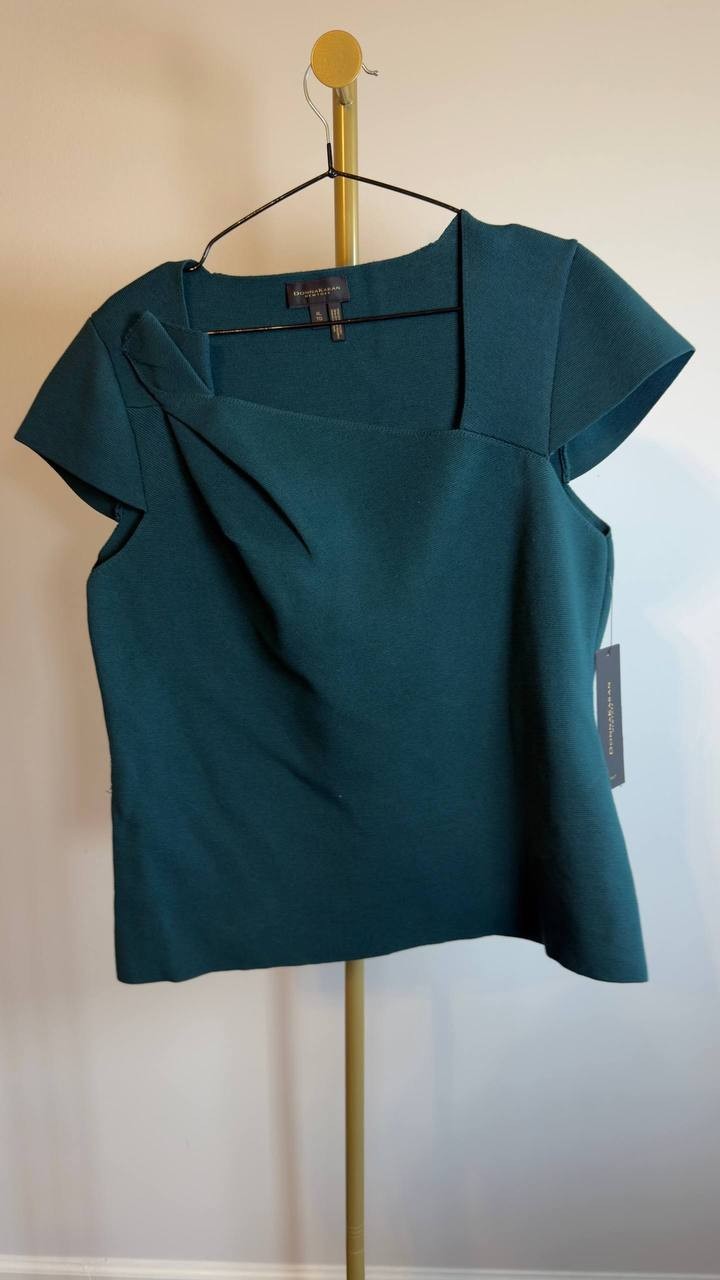 Donna Karan New York Women’s Cap‑Sleeve Sweater Green Size XL NWT $169