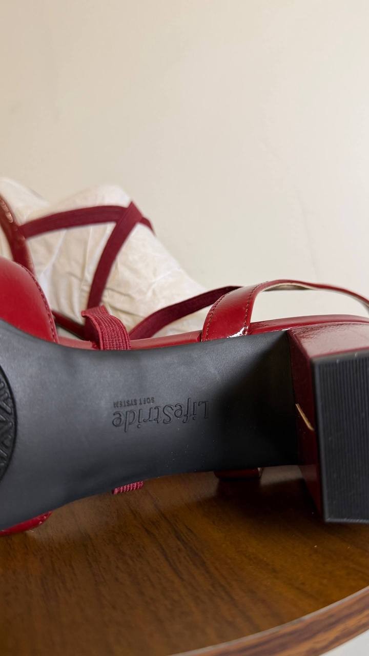 LifeStride Dark Cherry Faux Patent Slingback Pumps 11M NIB $69.99