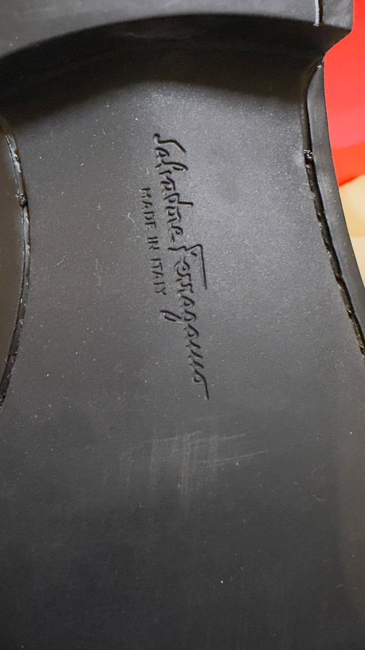Ferragamo  Gancini  Loafers  Blue  Suede  8.5  New  in  Box  $950