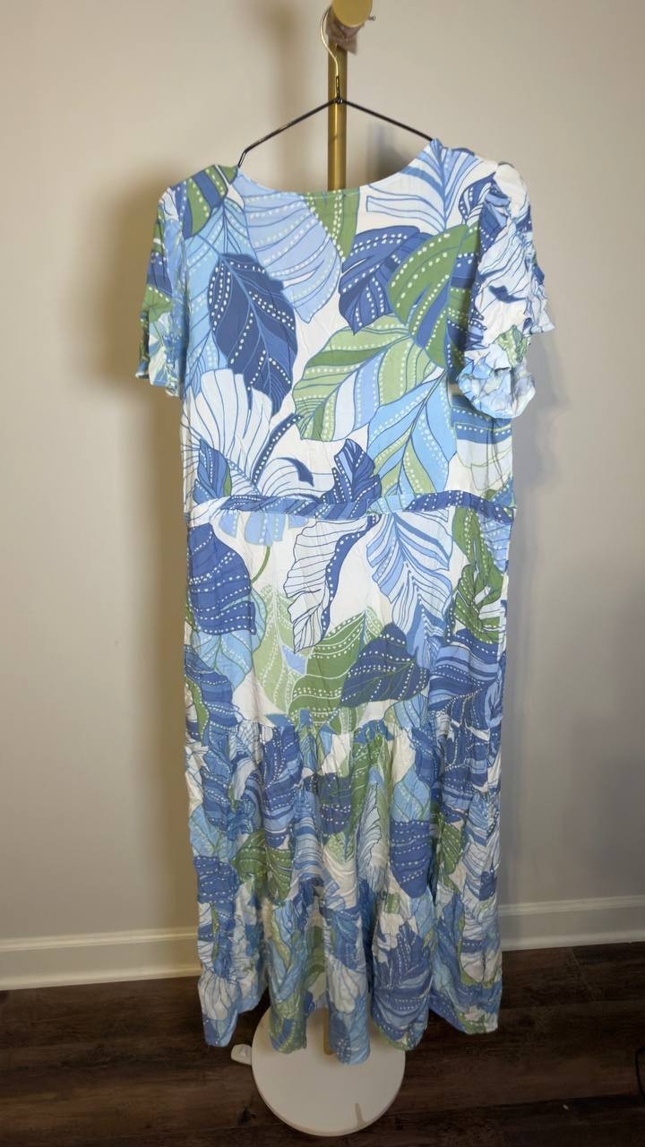 Vince Camuto Women’s V‑Neck Tiered Maxi Dress Mint S NWT $69
