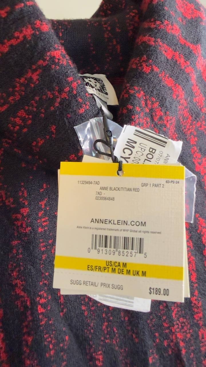 Anne Klein Luxe Animal Print Tunic Red M NWT $189