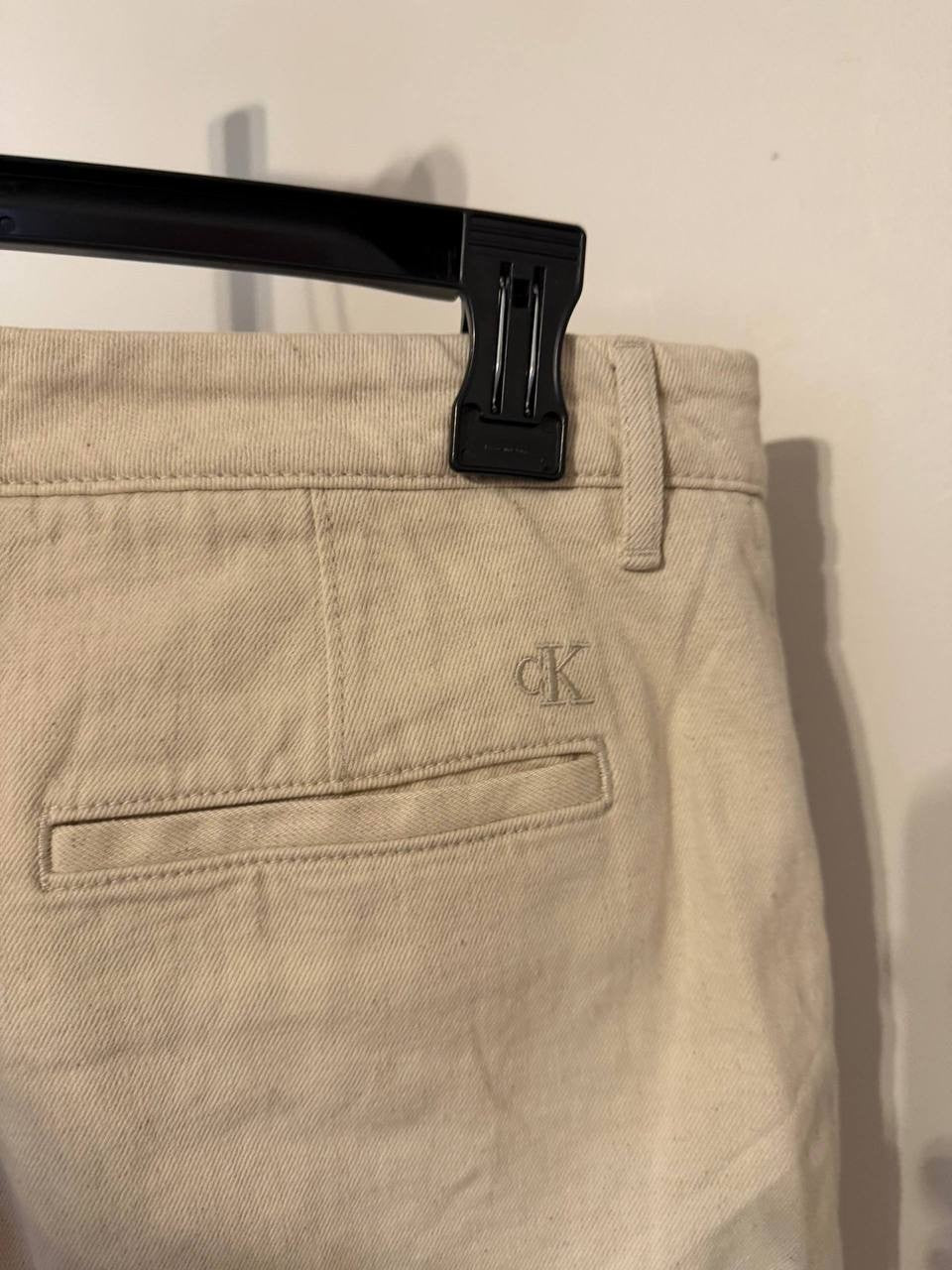 Calvin Klein High‑Rise Wide‑Leg Trousers White Natural Size 31 w r NWT msrp$109