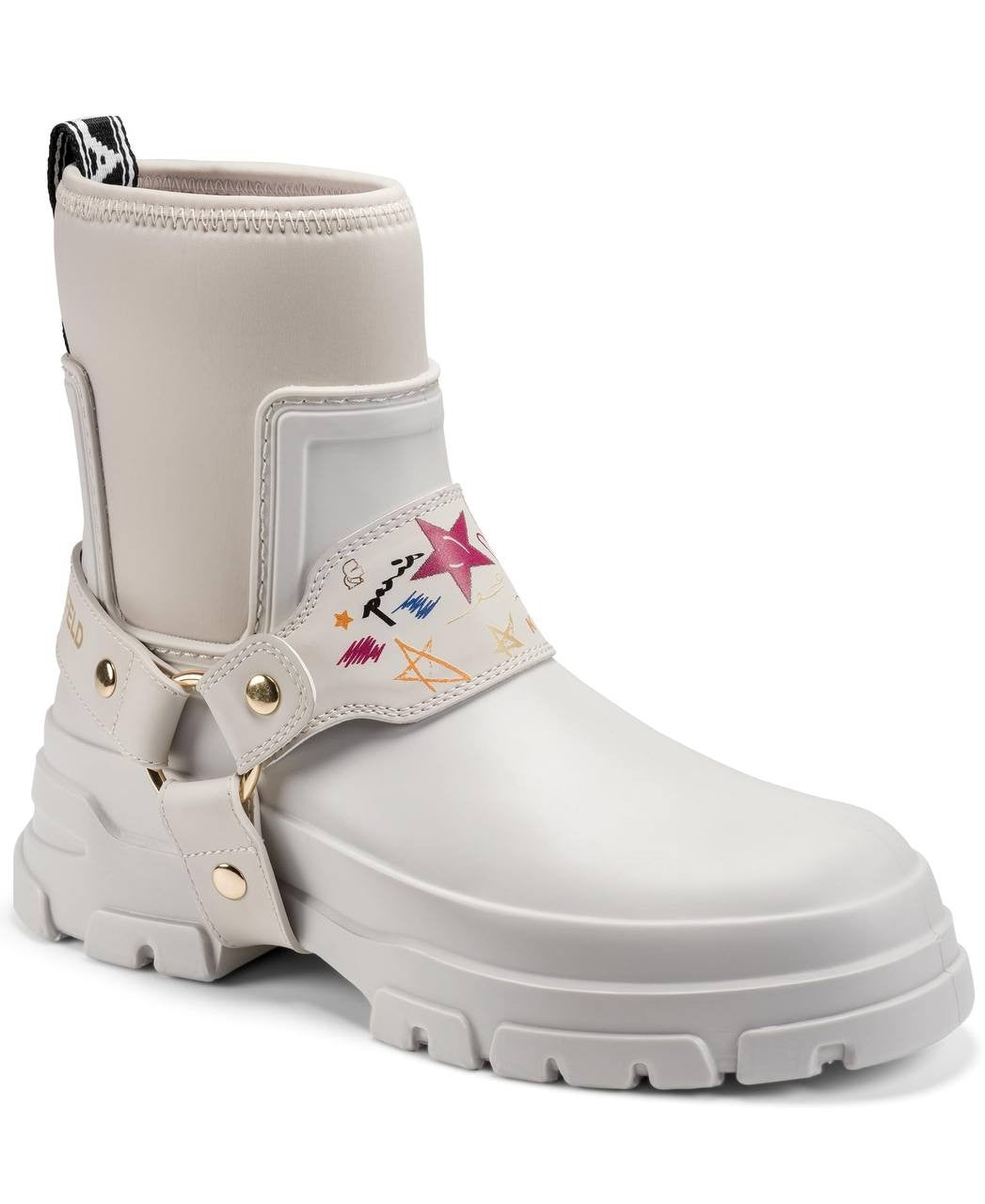 Karl  Lagerfeld  Paris  Rivenna  Rain  Bootie  Cream  10  New  in  Box  $169