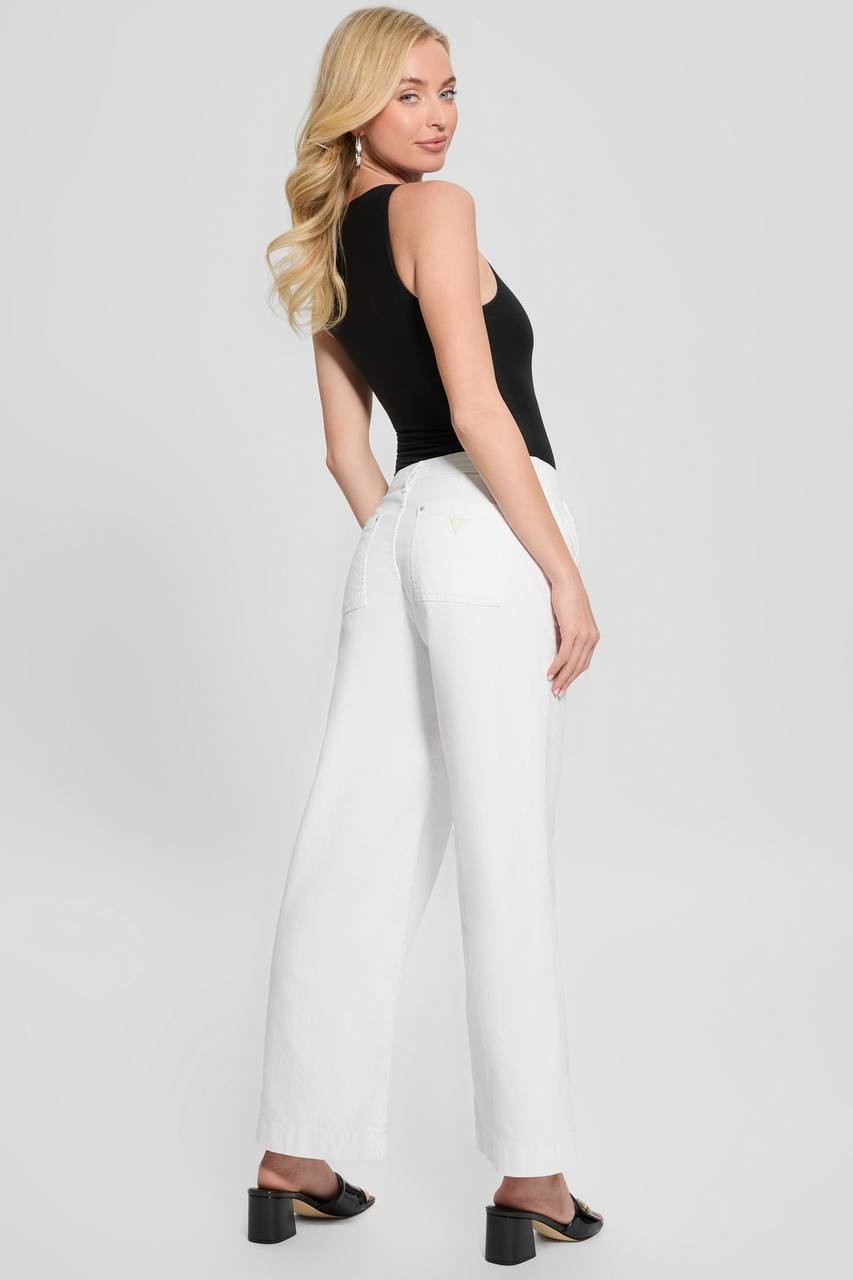 Guess Eco Zoya Cropped Wide Jeans White 25x27 NWT $128