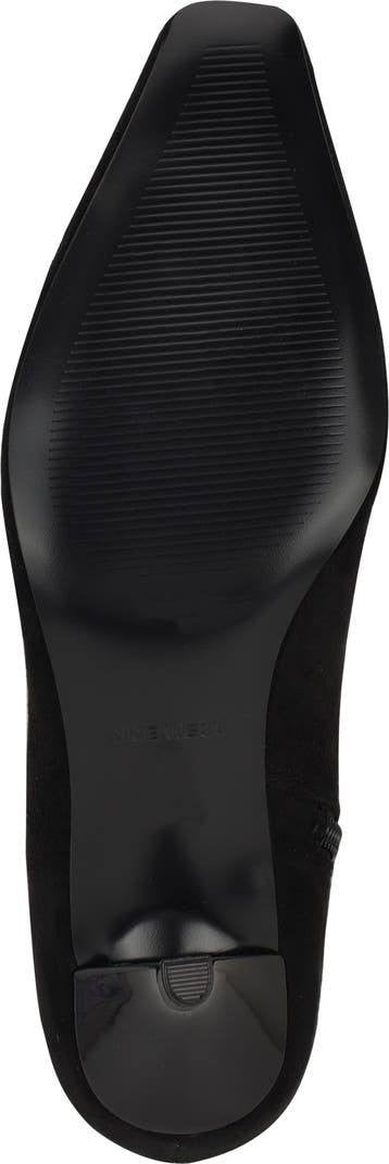 Nine West Havier Knee High Kitten Heel Boots Black 8M Wide Calf Textile $199 NWB