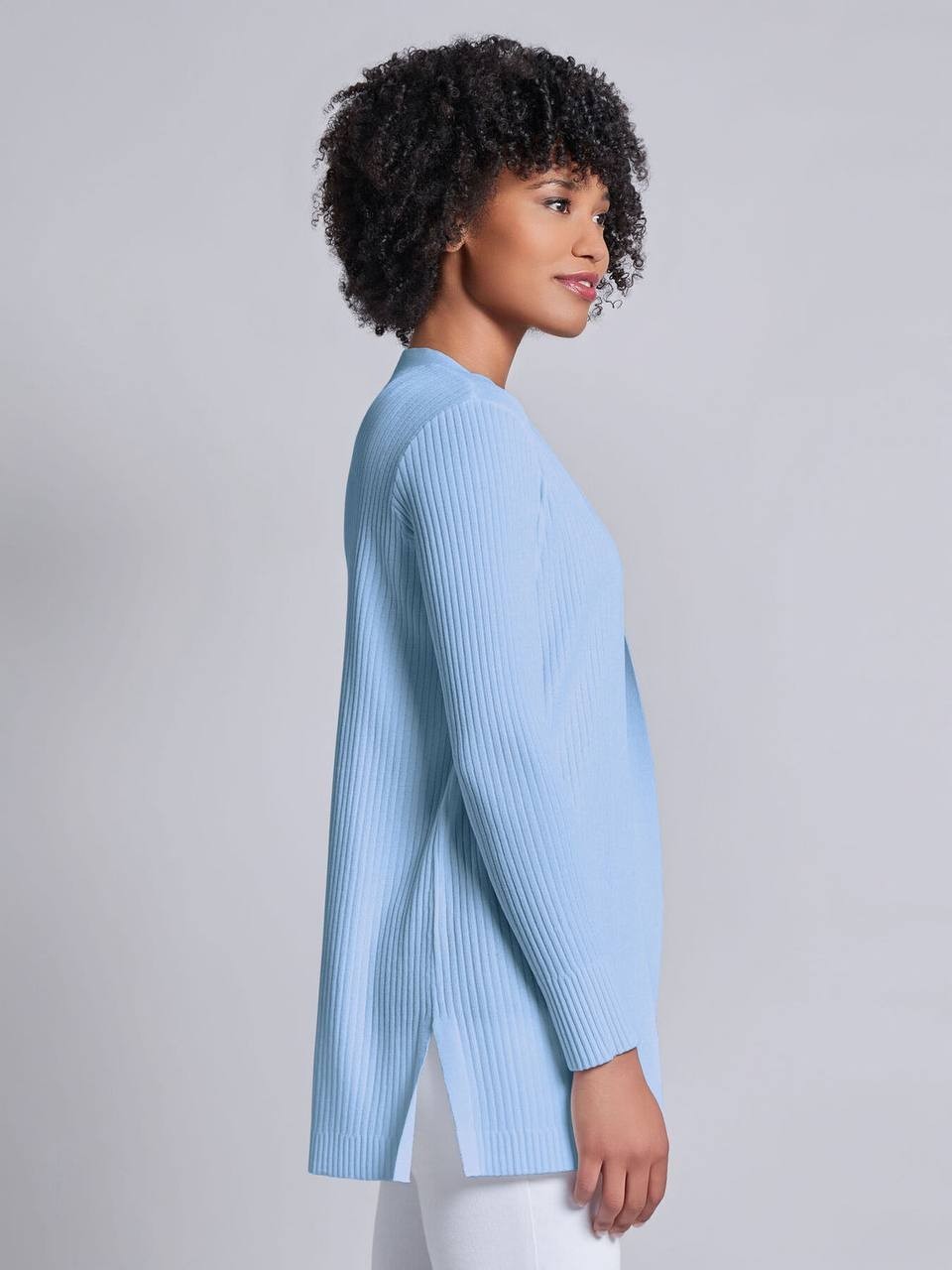 Jones New York Petite Sutton Cardigan Chintz Blue S NWT Open Front Knit