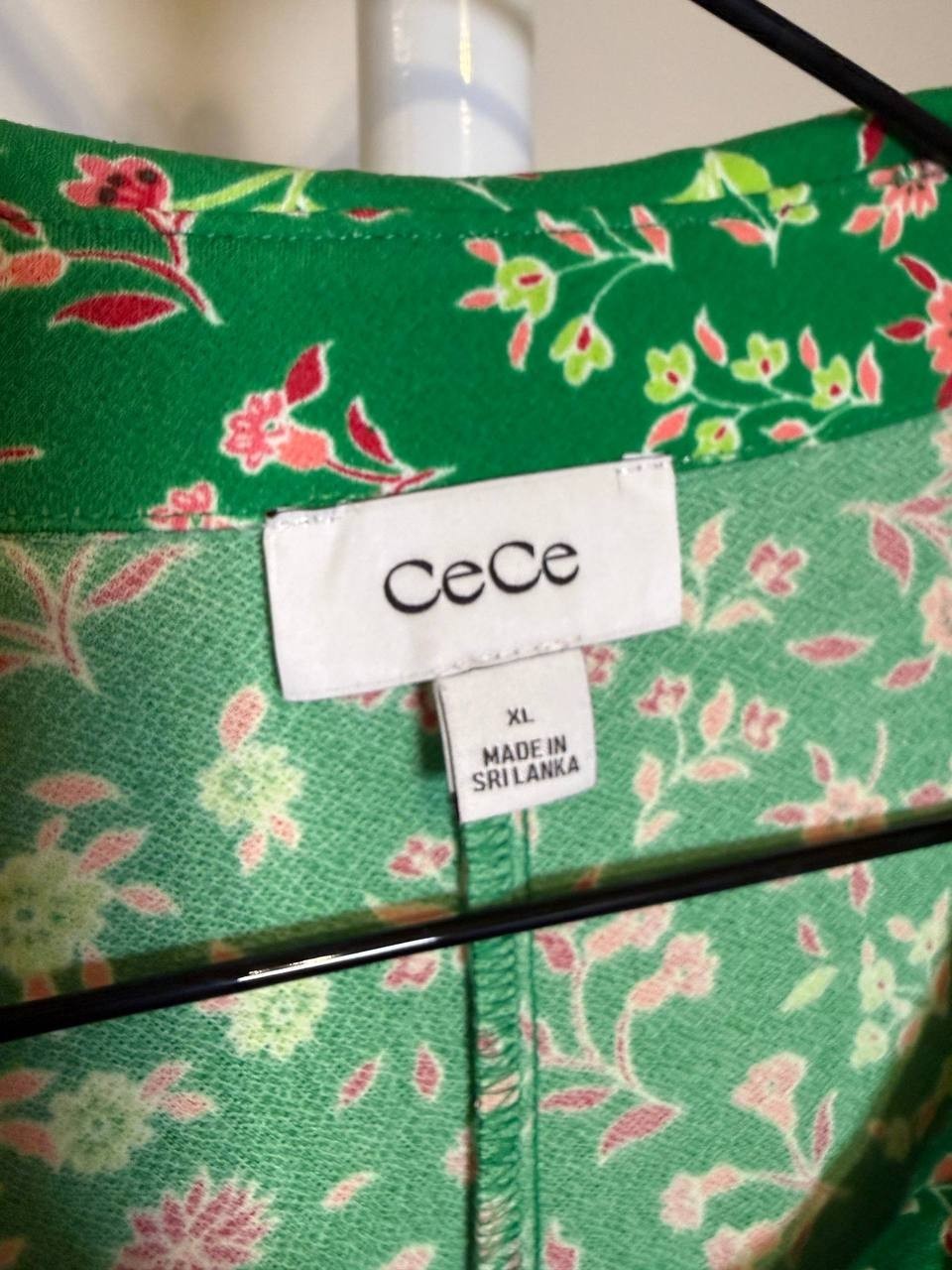 CeCe Short‑Sleeve Printed Knit Polo Dress – Size XL – NWT – $89