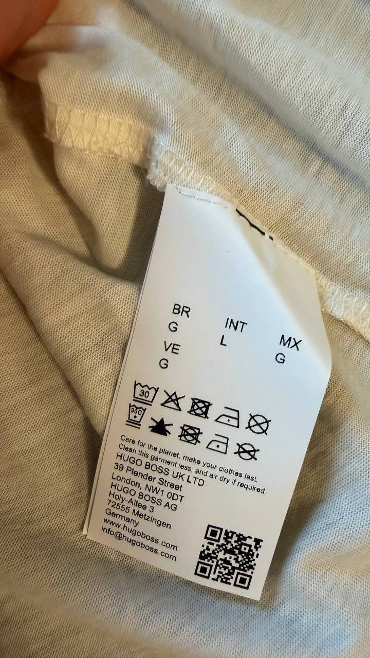 Hugo Hugo Boss Men’s Nufloro Graphic Crewneck T‑Shirt Off‑White L $58 NWT