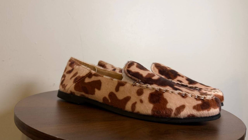 DV Dolce Vita Cow Print Loafers Size 8 NIB MSRP $65