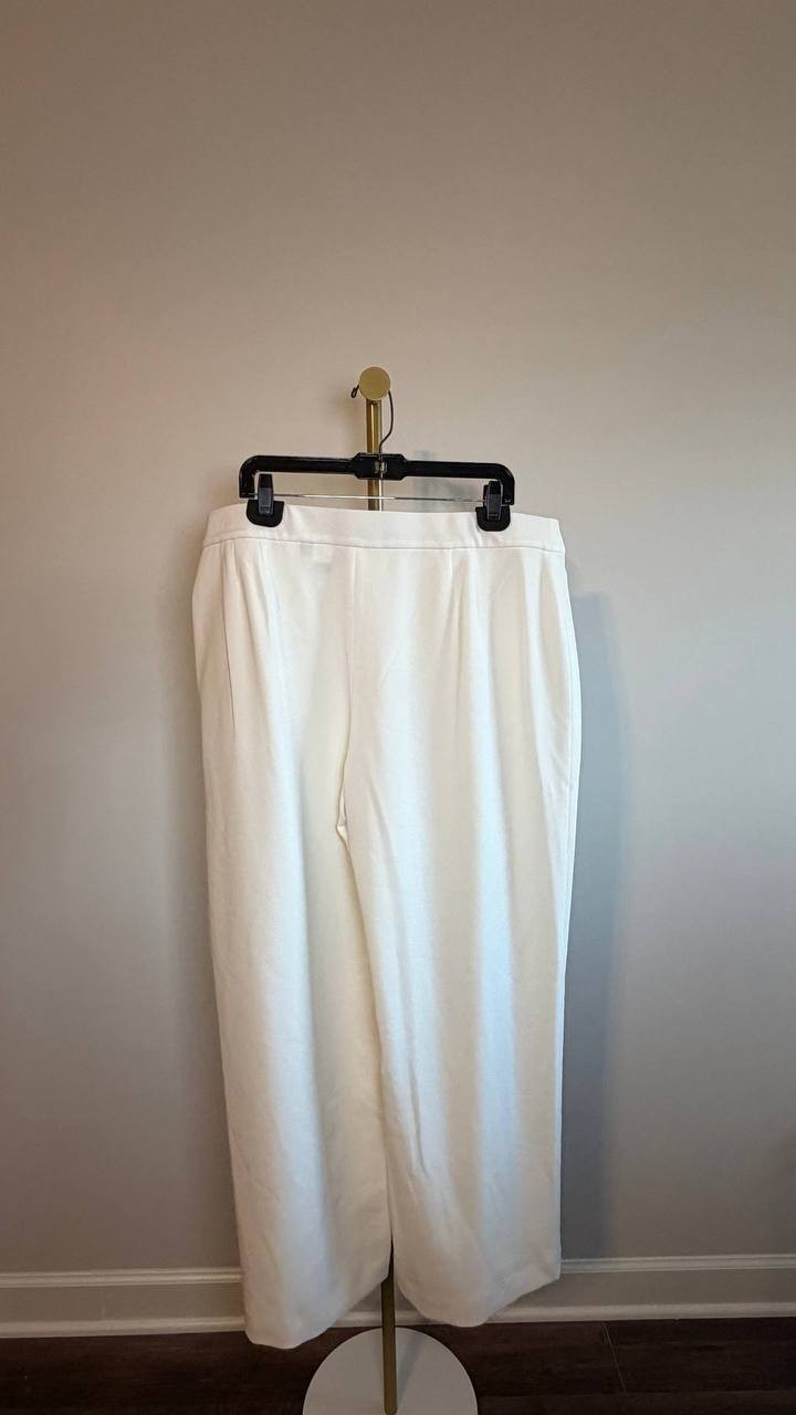 Tahari ASL Wide‑Leg Pants White 18W NWT $109
