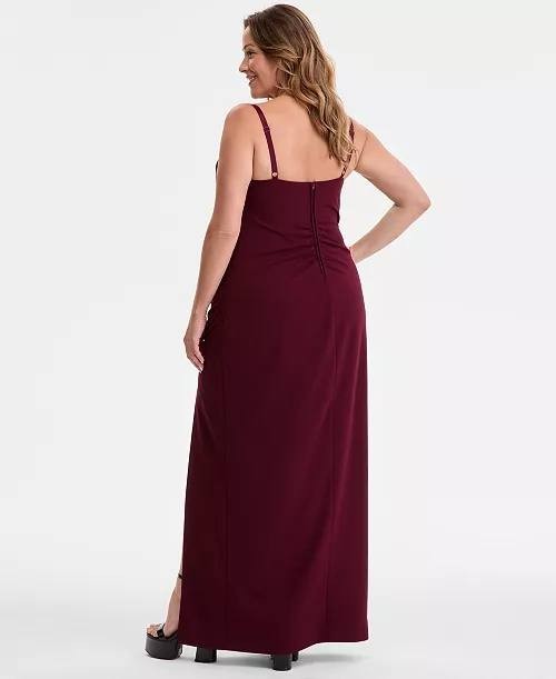 Emerald Sundae Plus Size Cowlneck Side‑Ruched Maxi Dress – Size 18 – NWT – $79