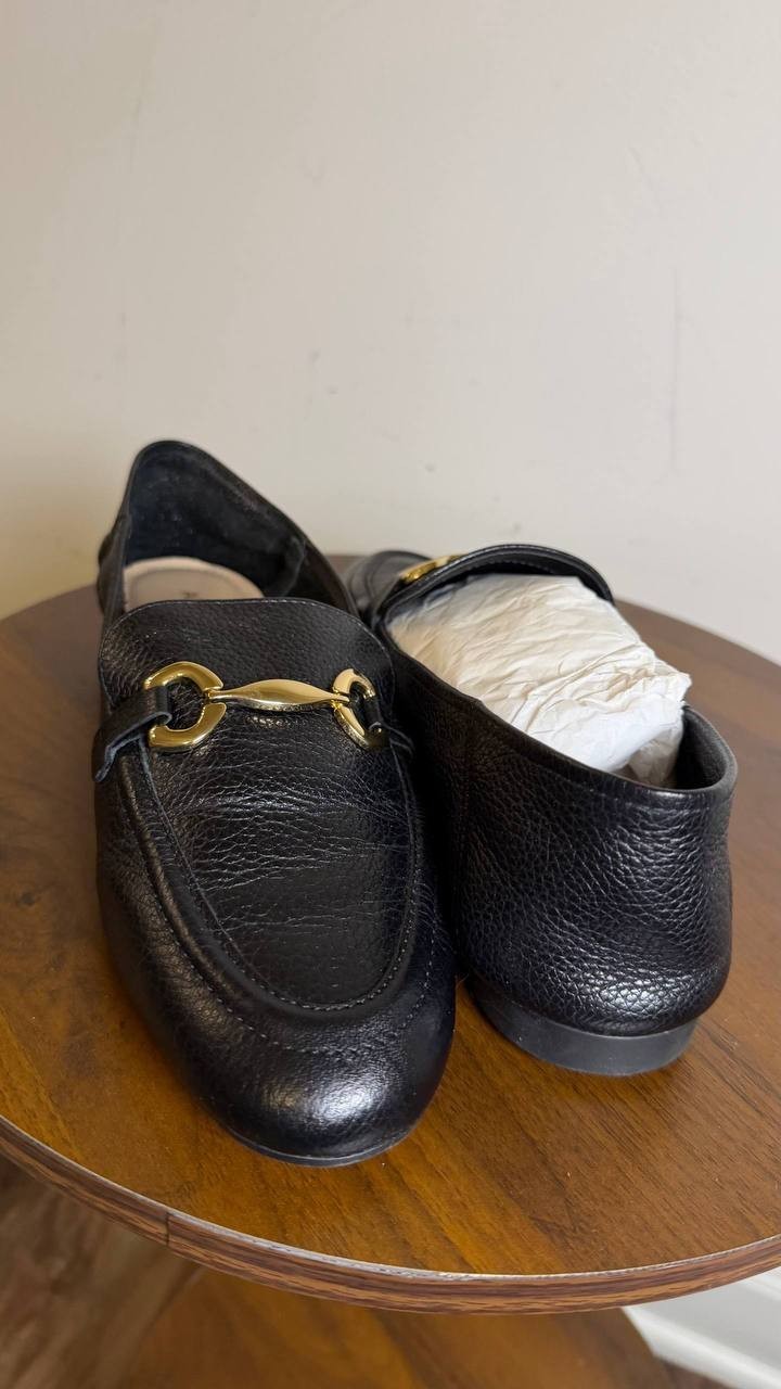 Arezzo Loafers Black Leather Size 8B New in Box $99