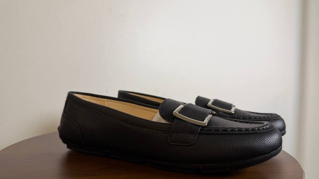 Calvin Klein Black Man‑Made Leather Slip‑On Loafers 7M New in Box $99