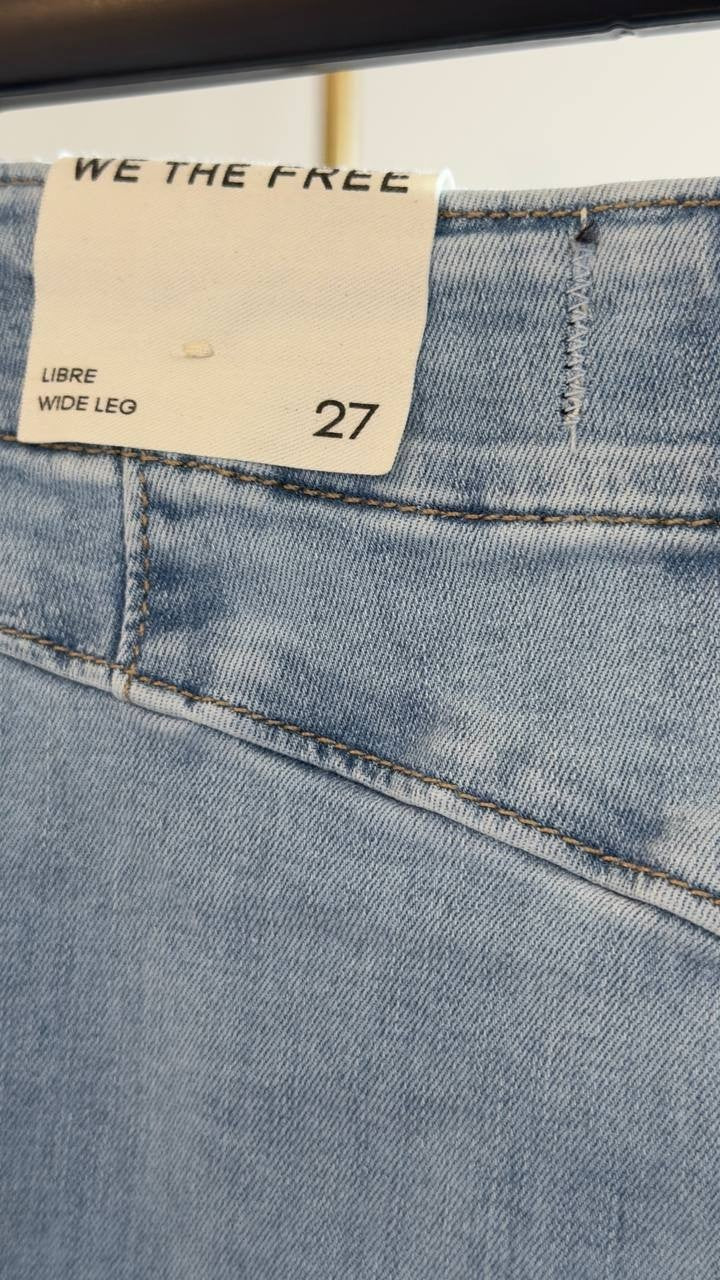 We The Free Libre Front Yoke Wide Leg Jeans Blue 27 NWT $98