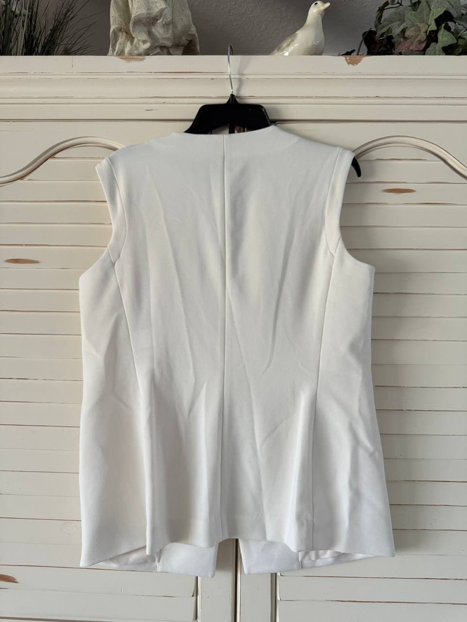 Anne Klein Women’s Four-Button Vest 10 White NWT $129